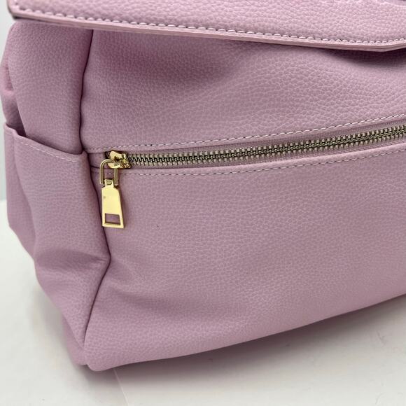 Tigerlily Creations Womens Pink Large Faux Leather Backpack Diaper Bag NEW - Picture 10 of 16